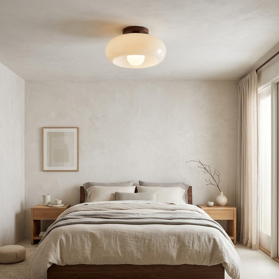 Cream Bauhaus Flush Mount Ceiling Light | 2 Sizes | Qonforta