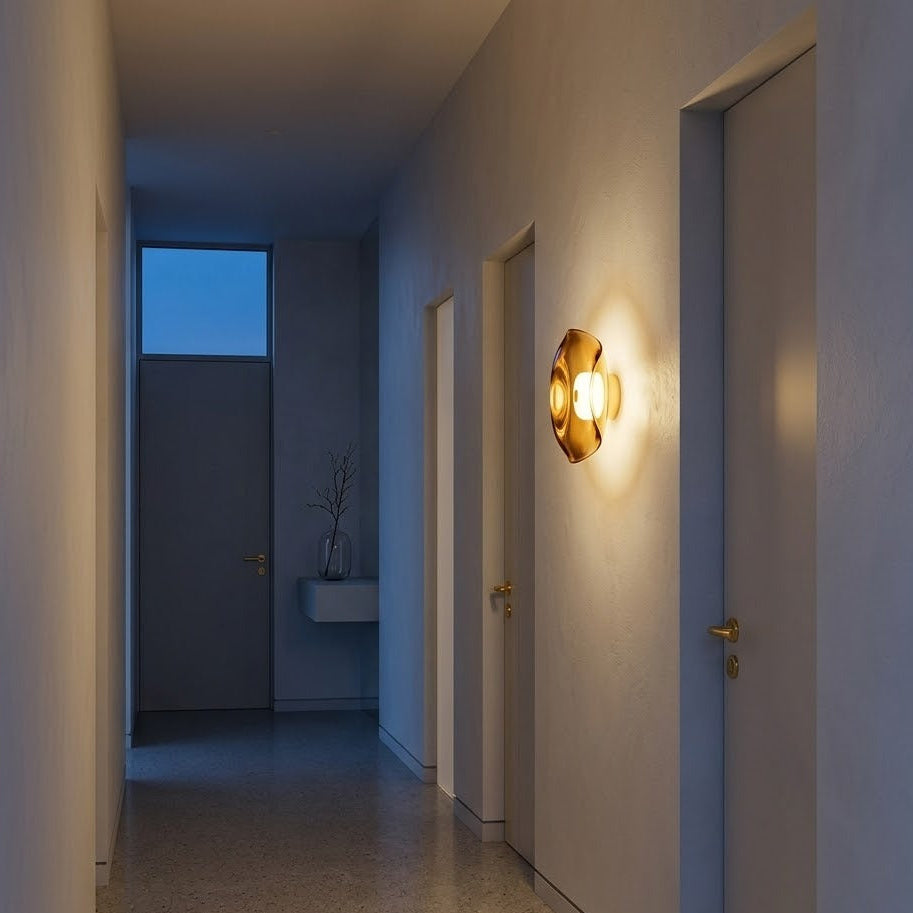 Curved Glass LED Wall Sconce | 4 Colors | Qonforta