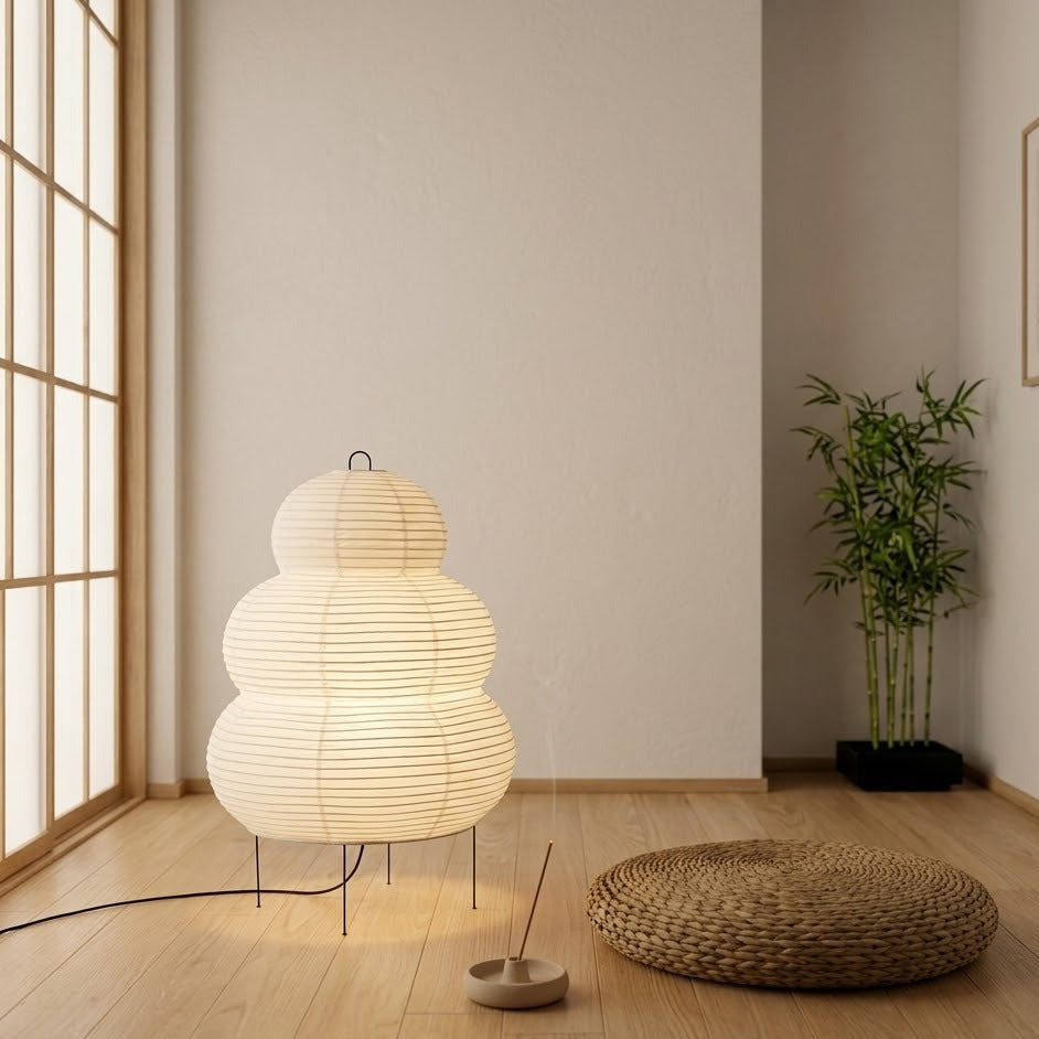 Japanese Rice Paper Table Lamp | Japandi Style | Qonforta