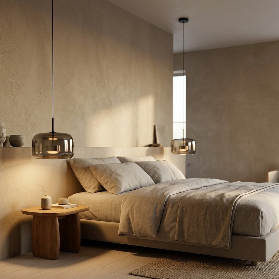 Smoked Glass Dimmable Pendant Light | 5 Sizes | Qonforta