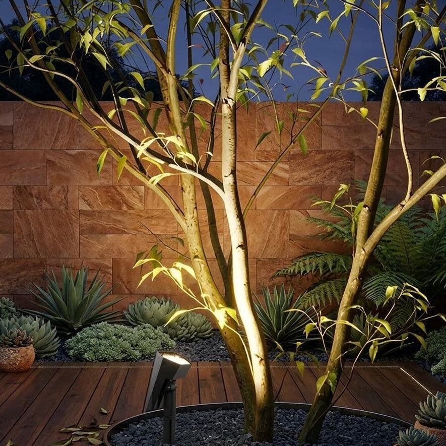 Qonforta SolarGlow Solar Spike Light — RGB & Warm White, IP54, 10H Battery