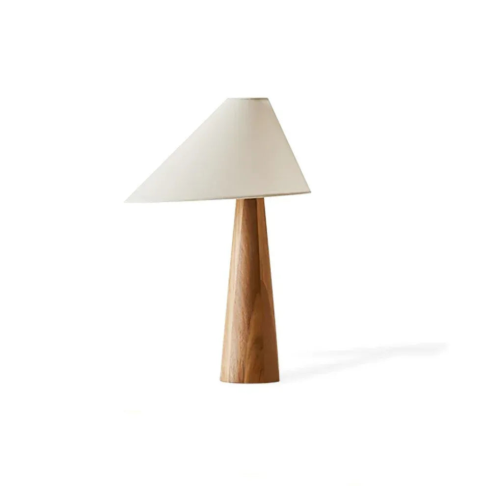 Vintage Wooden Table Lamp | Sculptural Base | Qonforta
