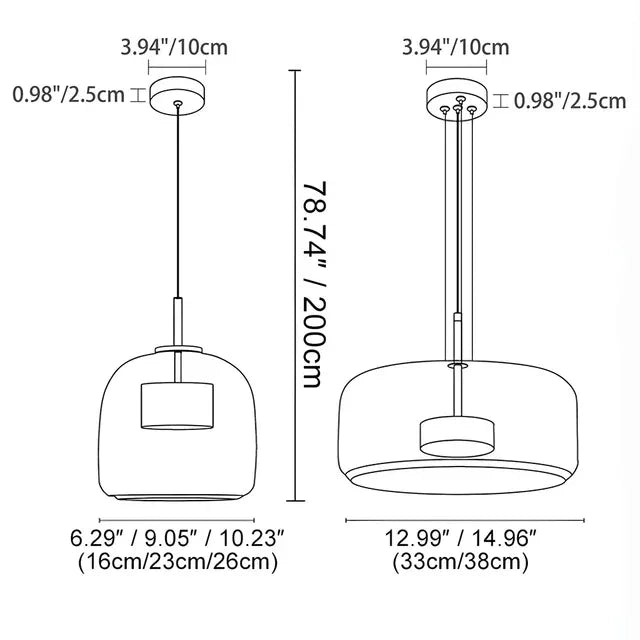 Smoked Glass Dimmable Pendant Light | 5 Sizes | Qonforta