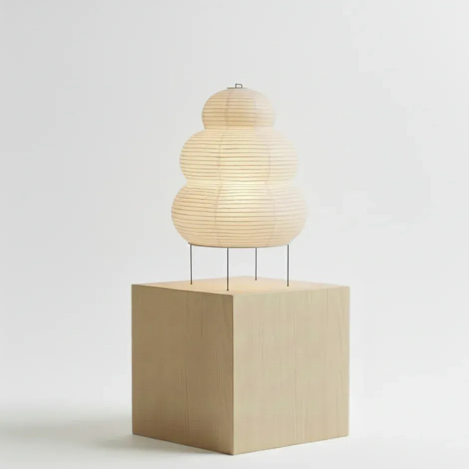 Japanese Rice Paper Table Lamp | Japandi Style | Qonforta
