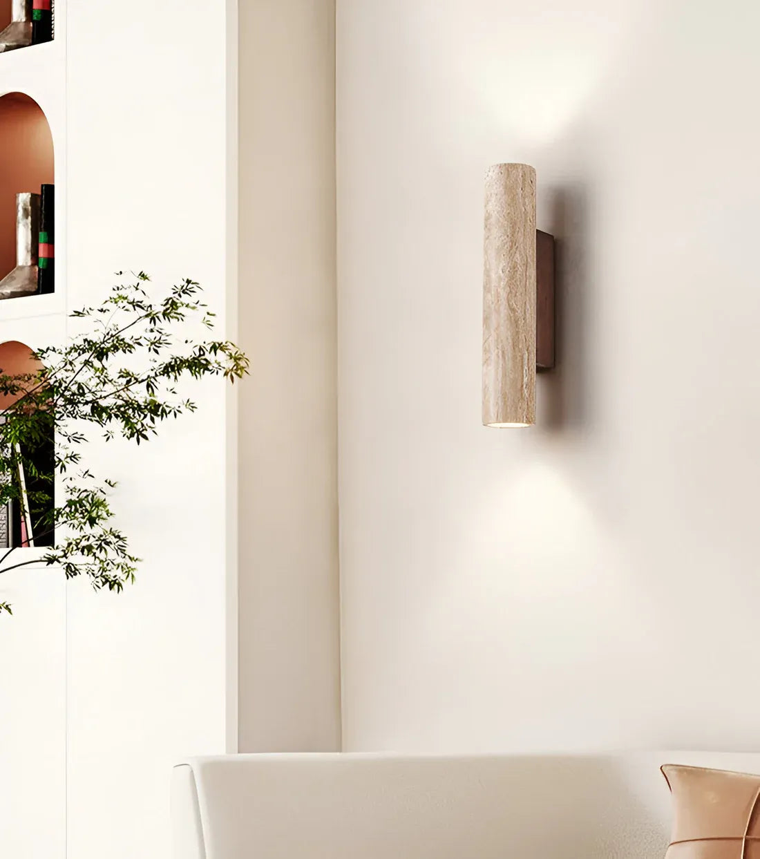 Travertine Wall Sconce | 4 Sizes | Qonforta