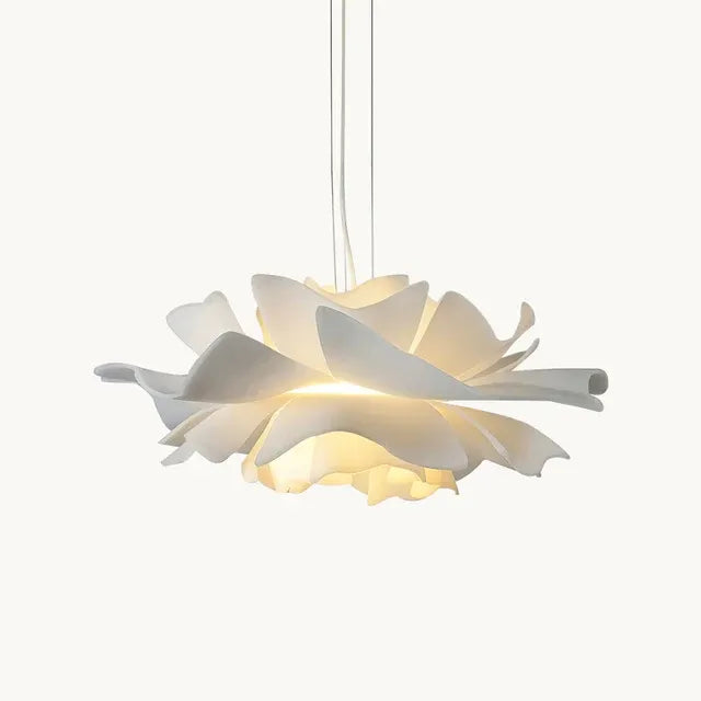 White Lotus Pendant Light | Sculptural Floral | 3 Sizes | Qonforta