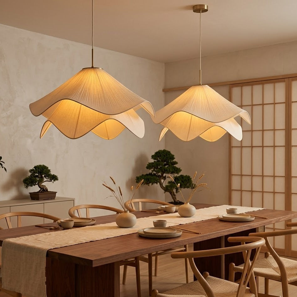 Fabric Japandi Pendant Light | 4 Sizes | Qonforta