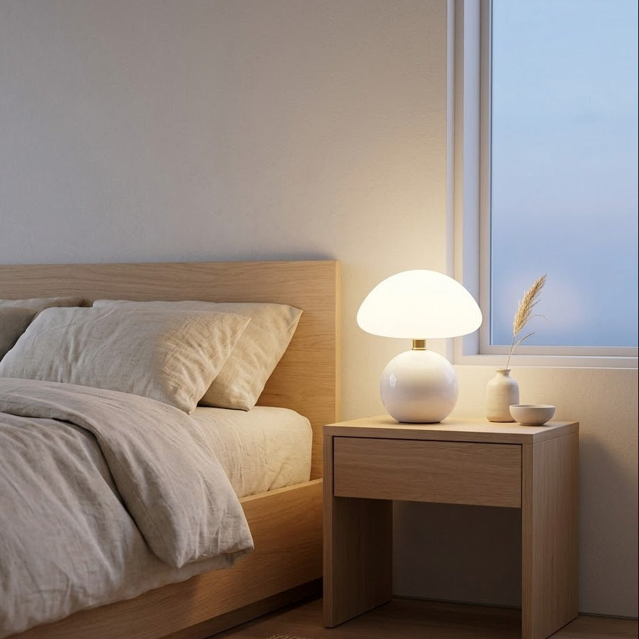 Mushroom Ceramic Table Lamp | 6 Colors | Qonforta