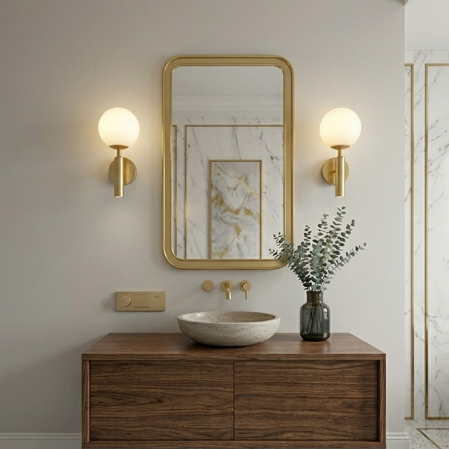 Orb Wall Sconce — Nordic Glass Ball LED Plug-In Wall Light