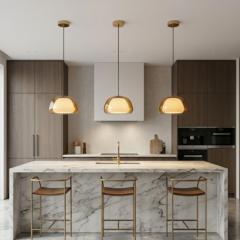 Milk Glass Jelly Pendant Light | 2 Sizes & 3 Colors | Qonforta