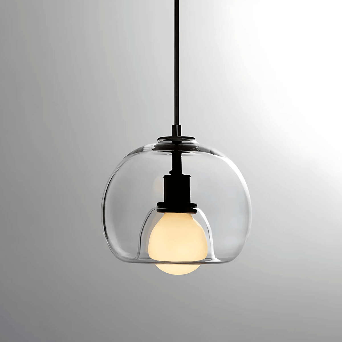 Clyde blown glass pendant light in Clear