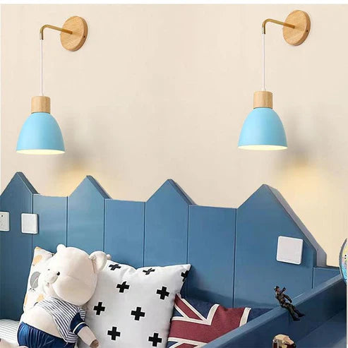 Nordic Wall Sconce Metal & Wood Height Adjustable – 6 Colors | Qonforta