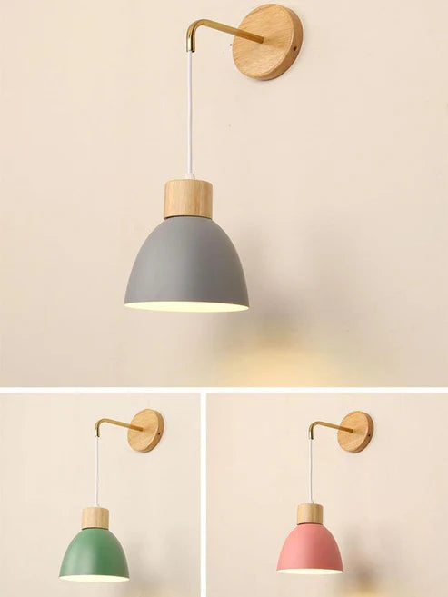 Nordic Wall Sconce Metal & Wood Height Adjustable – 6 Colors | Qonforta