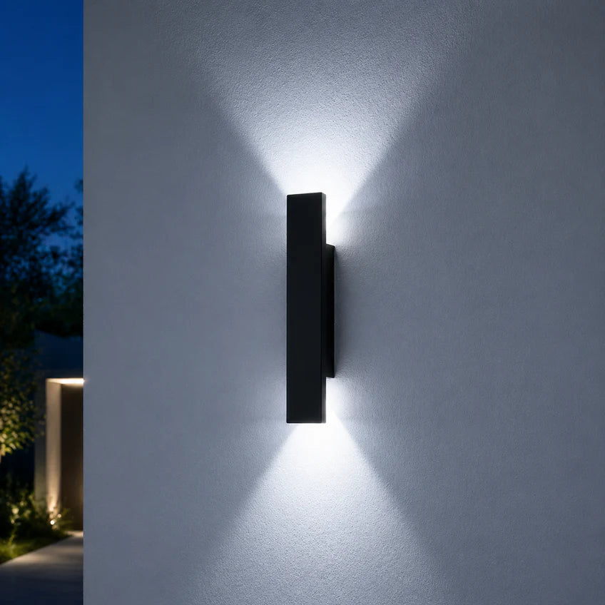 Nordic Up Down Outdoor Wall Sconce | 2 Sizes & 3 Light Modes | Qonforta