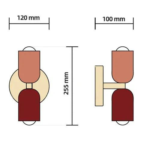 Metal Wall Sconce 2-Light Macaron – 13 Color Combos | Qonforta