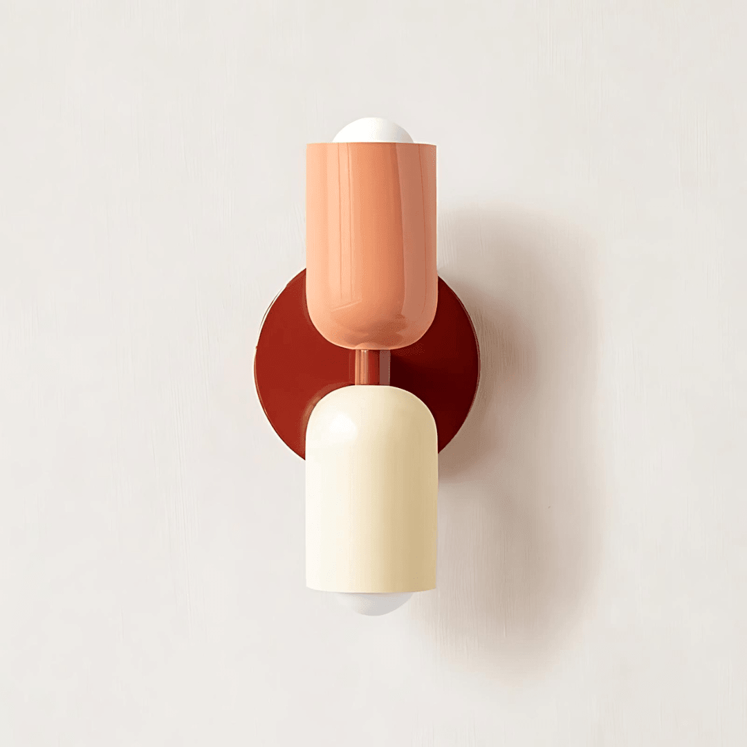 Metal Wall Sconce 2-Light Macaron – 13 Color Combos | Qonforta