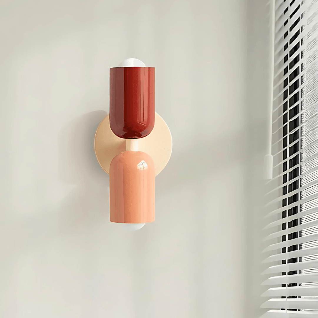 Metal Wall Sconce 2-Light Macaron – 13 Color Combos | Qonforta