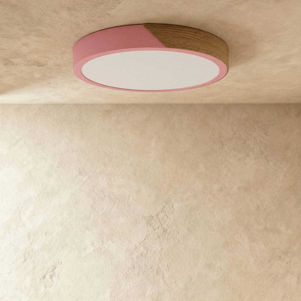 Wood & Iron Flush Mount Ceiling Light – Dimmable | Qonforta