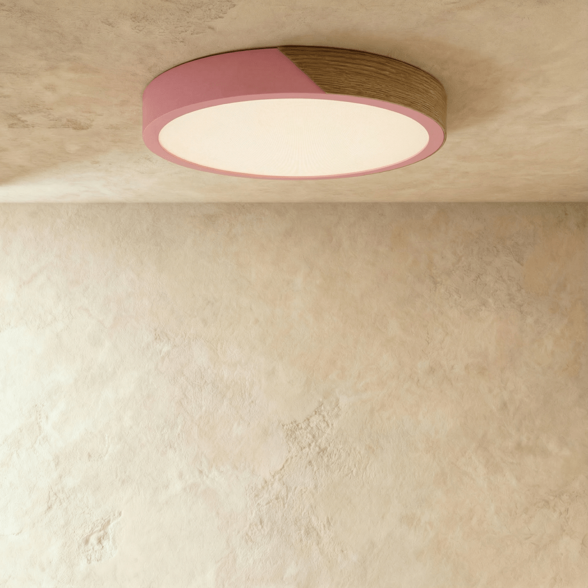 Wood & Iron Flush Mount Ceiling Light – Dimmable | Qonforta