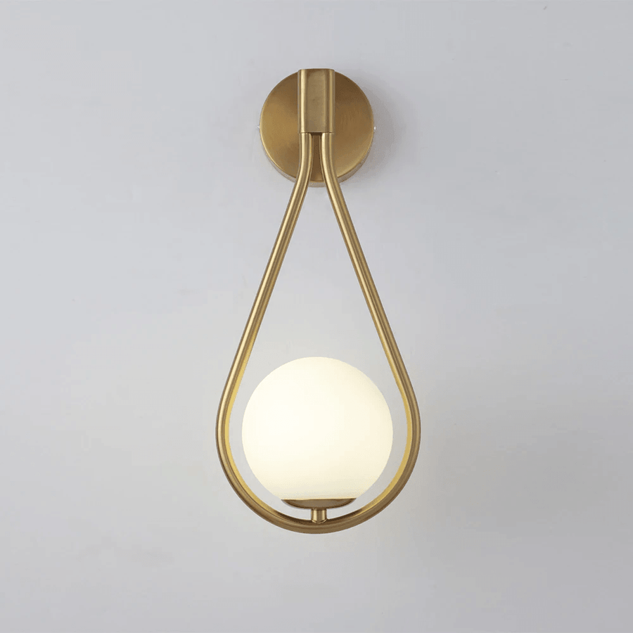 Teardrop Globe Wall Sconce in Brass or Black | Qonforta, Brass