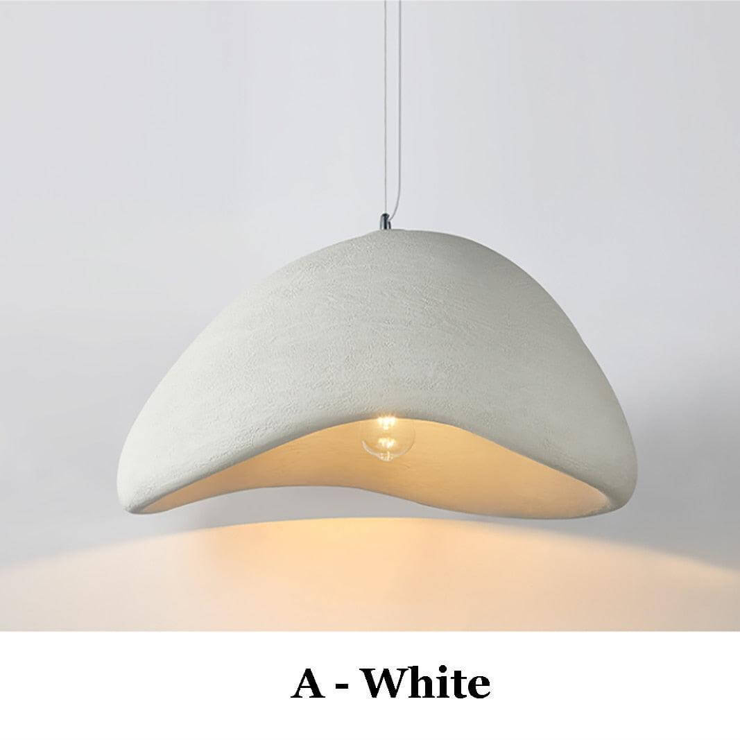 Ginza wabi sabi pendant light in White, Style A, lit from below