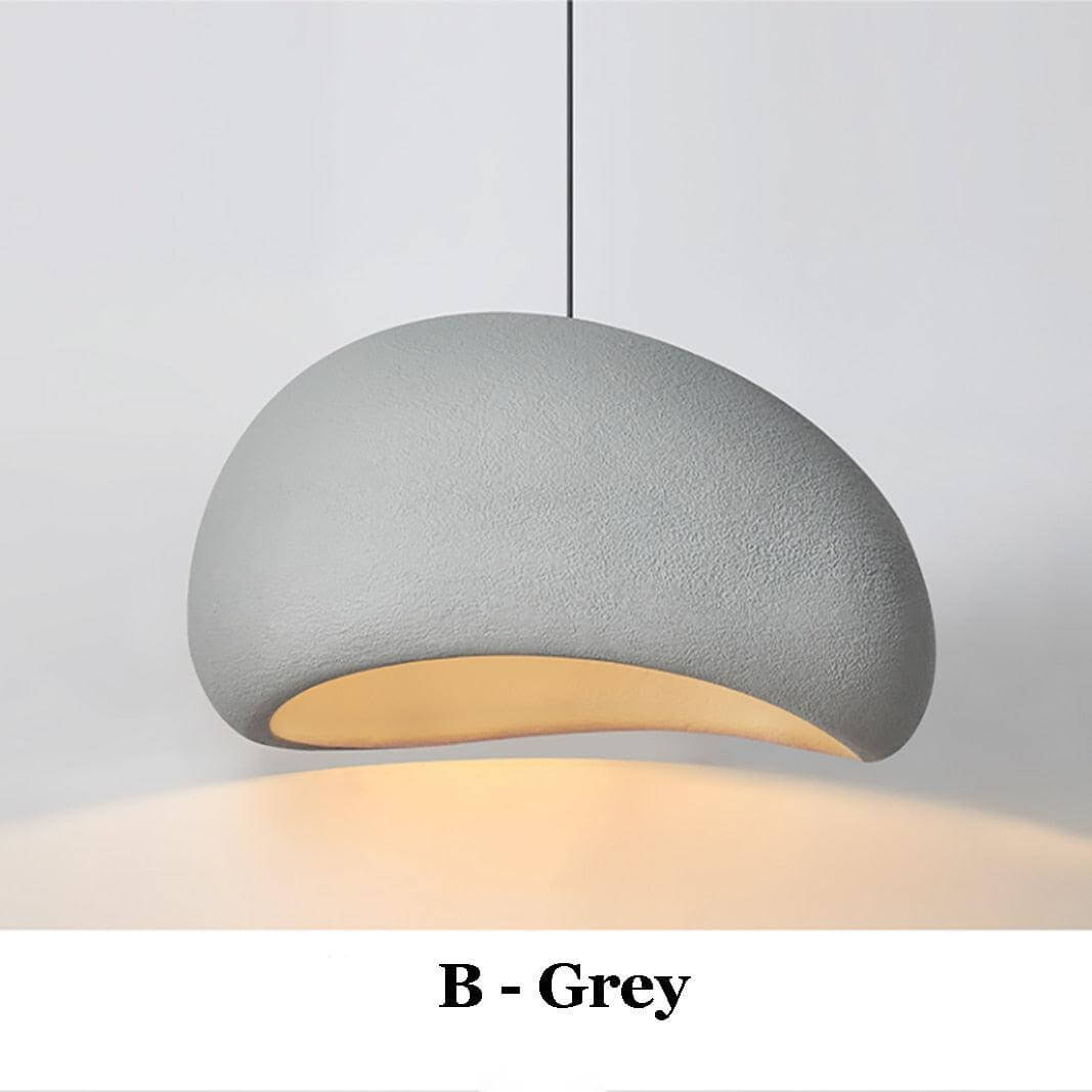 Ginza wabi sabi pendant light in Gray, Style B, rounder dome