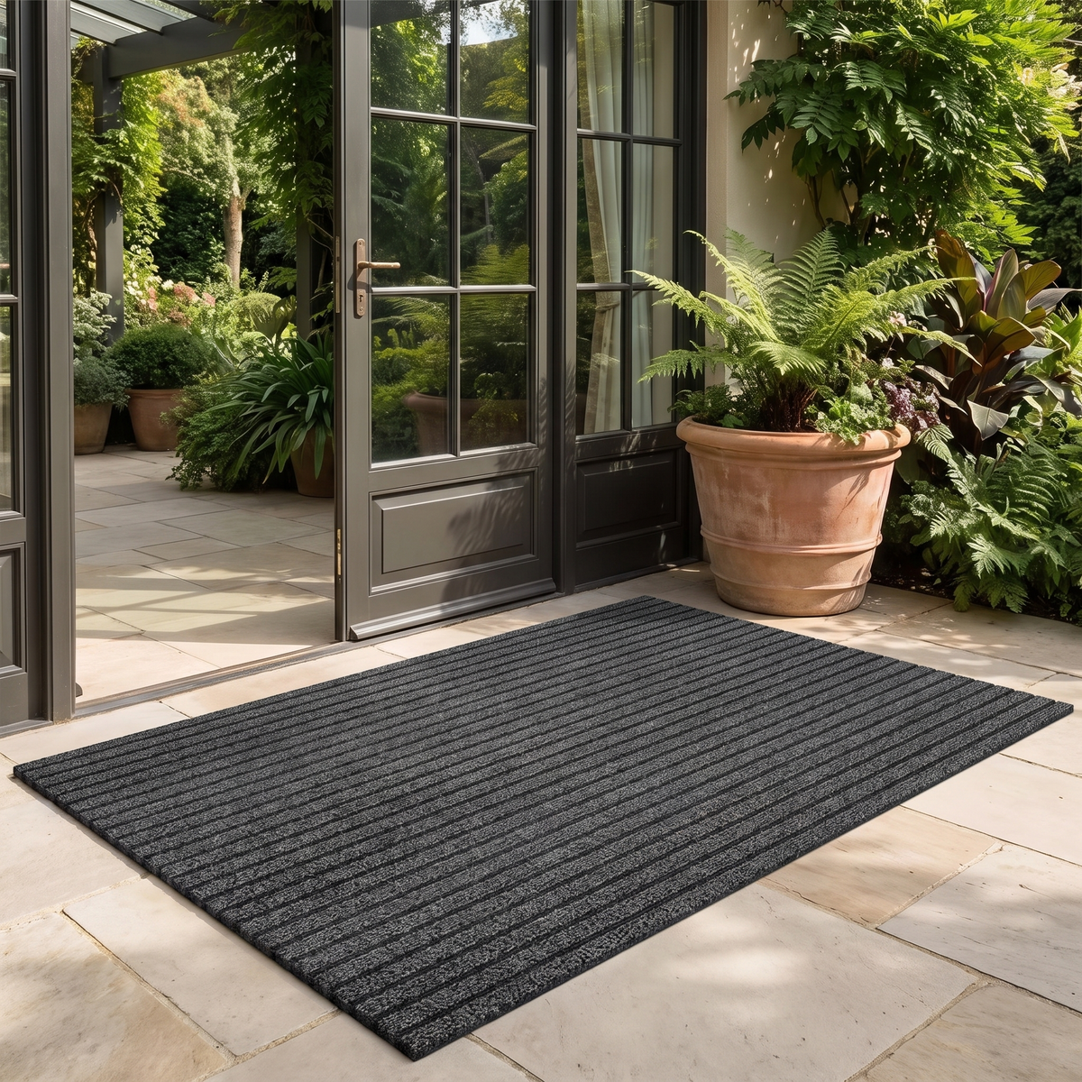 Riga Nobile Ribbed Doormat - Non-Slip PVC, 2 Sizes | Qonforta
