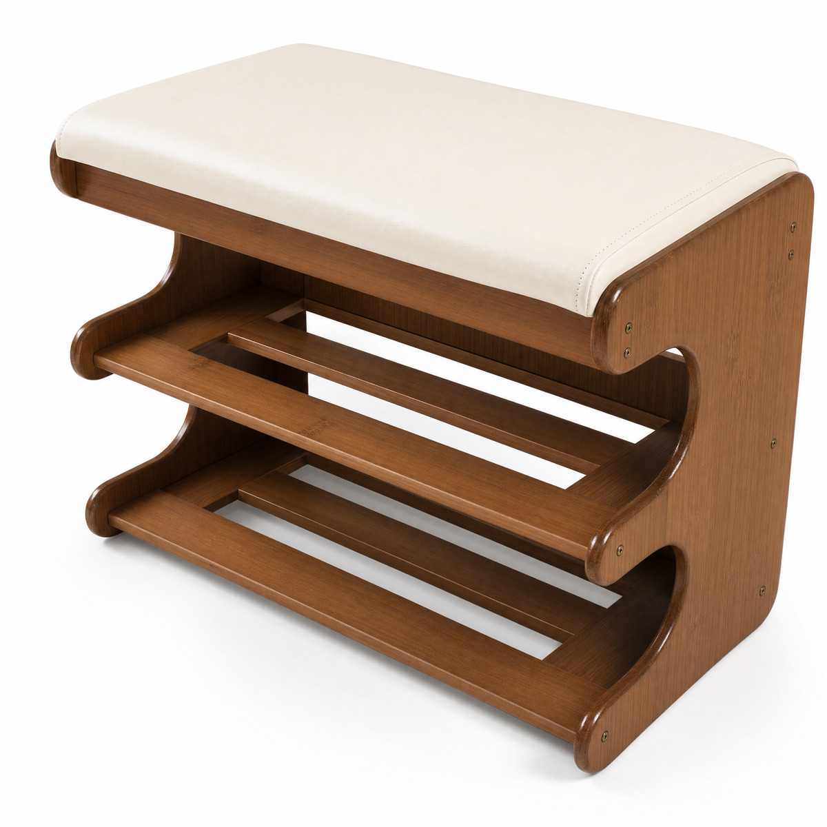 Onda Serena shoe bench seen from the side on a white background