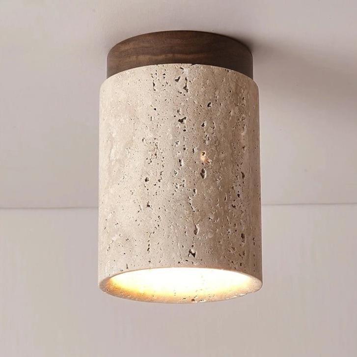 Stone Flush Mount Ceiling Light Japandi – 3 Color Temps | Qonforta