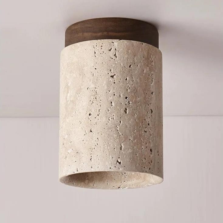 Stone Flush Mount Ceiling Light Japandi – 3 Color Temps | Qonforta