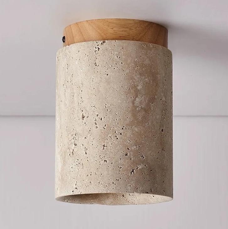 Stone Flush Mount Ceiling Light Japandi – 3 Color Temps | Qonforta