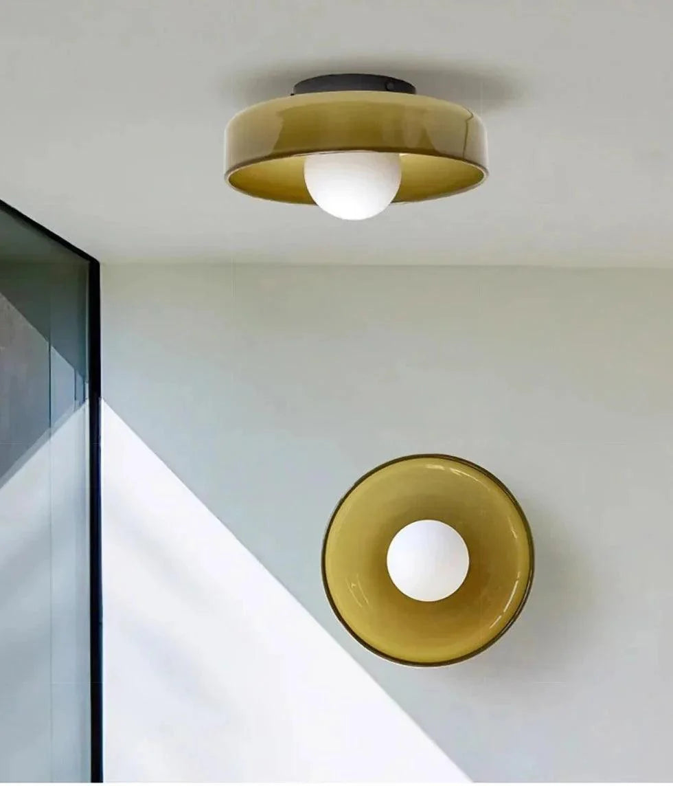 Glass Flush Mount Ceiling Light – 3 Colors, 2 Sizes | Qonforta