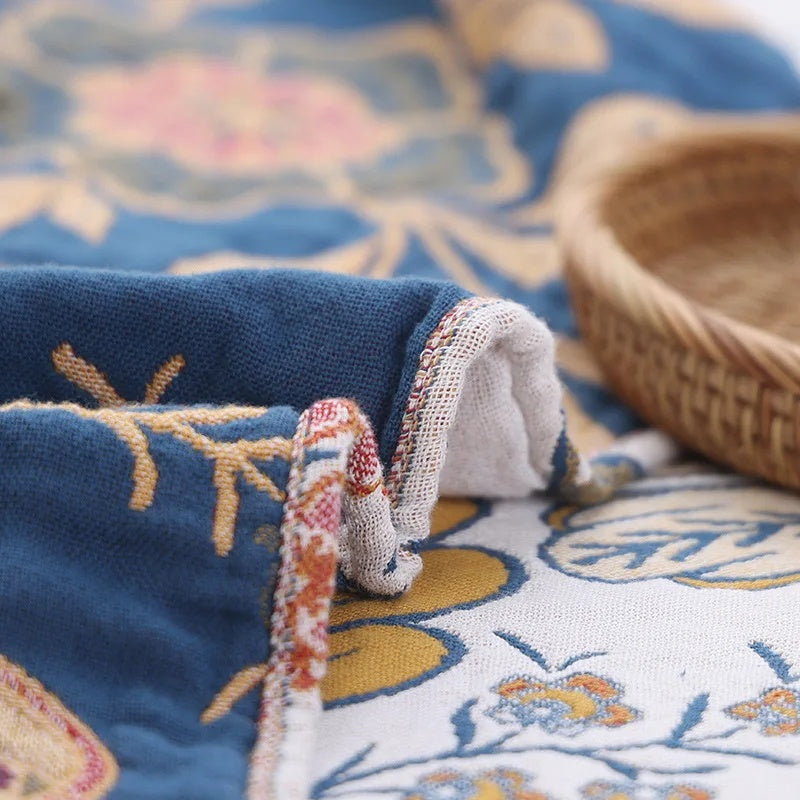 Rustic Artistic Flora jacquard throw blanket, additional view 6