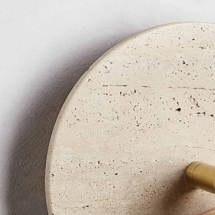 Travertine Marble Rotatable Wall Sconce | Wood & Walnut | Qonforta