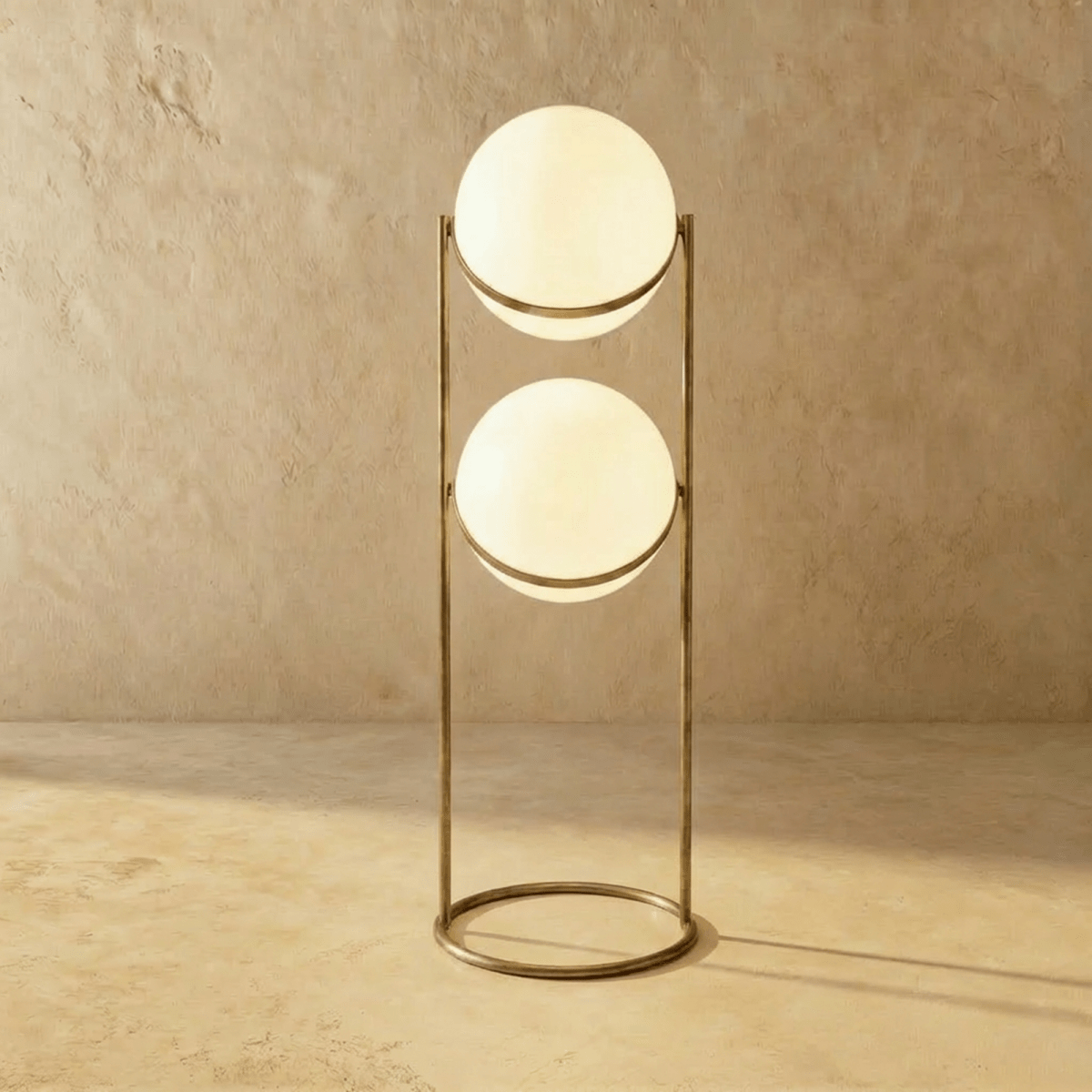 Steel Tiered Floor Lamp LED – Silver, Brass, Vintage | Qonforta