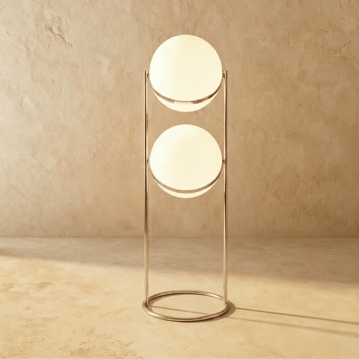 Steel Tiered Floor Lamp LED – Silver, Brass, Vintage | Qonforta