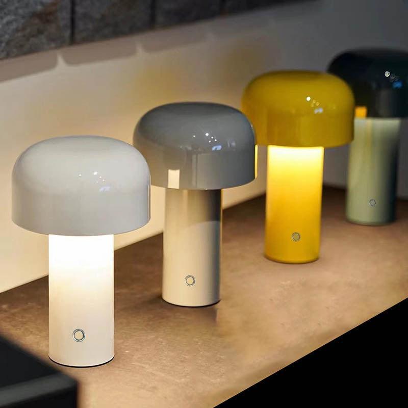 Retro Italian mushroom portable table lamp detail of the construction and joins