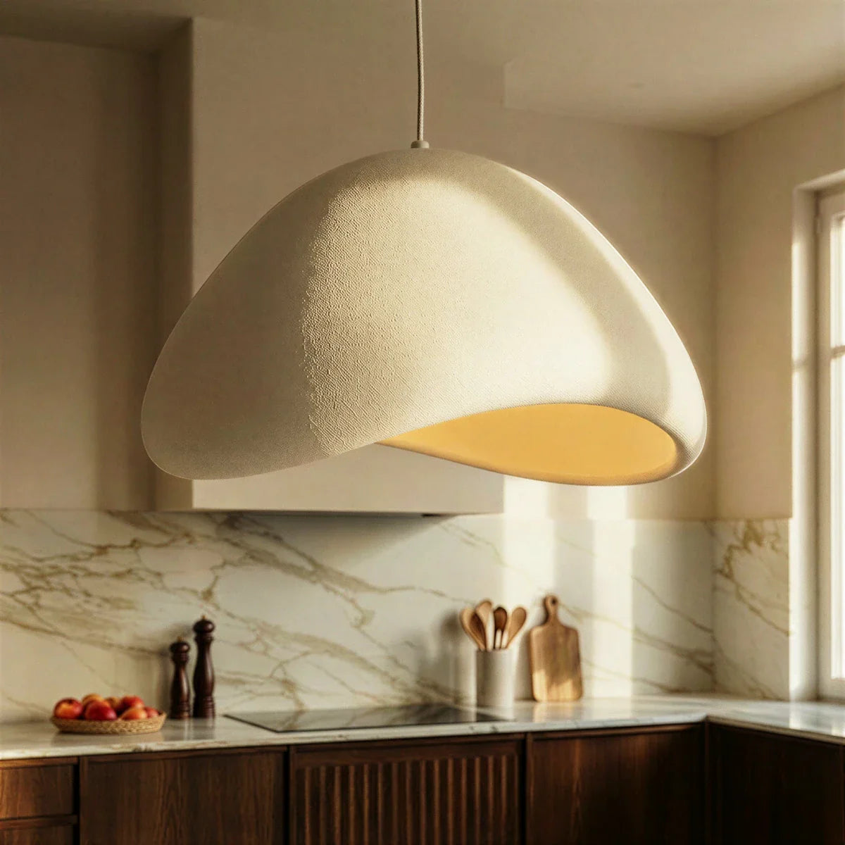 Sculpted Resin Cloud Pendant Light – Dimmable, 6 Sizes | Qonfortav
