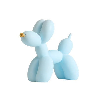 Sky blue matte balloon dog sculpture on a white background