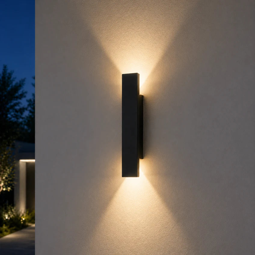 Nordic Up Down Outdoor Wall Sconce | 2 Sizes & 3 Light Modes | Qonforta