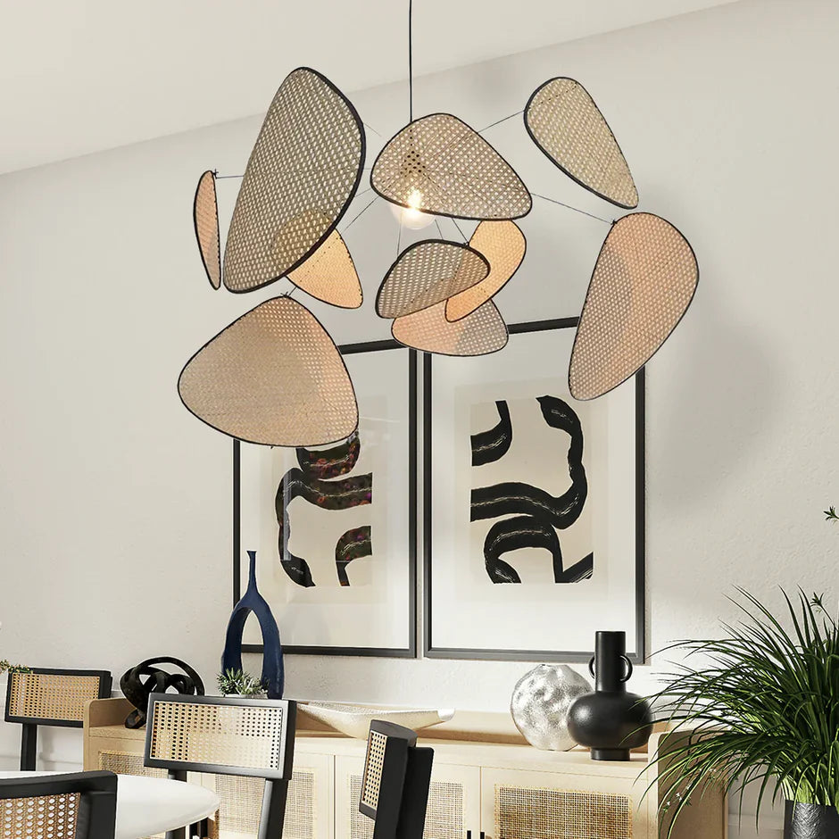 Rattan Pendant Light | 3 Sizes | Black | Qonforta
