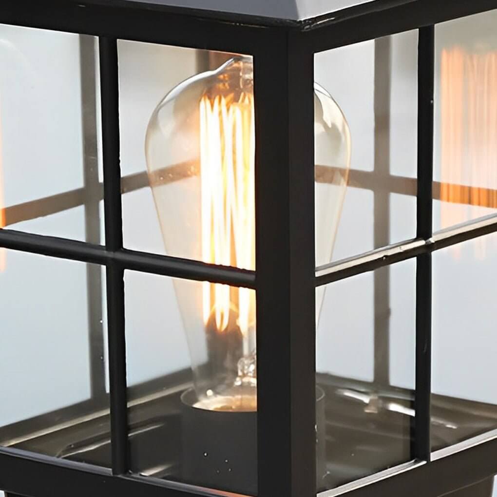 Stone Light Pillar Traditional Black Waterproof LED Light