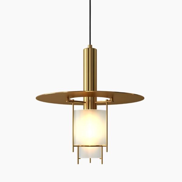 Gold Pendant Light Mid-Century Modern Glass Globe – Brass | Qonforta