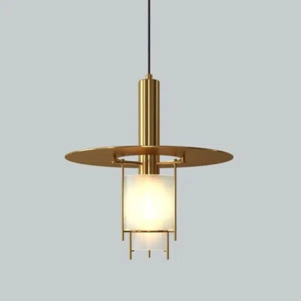 Gold Pendant Light Mid-Century Modern Glass Globe – Brass | Qonforta