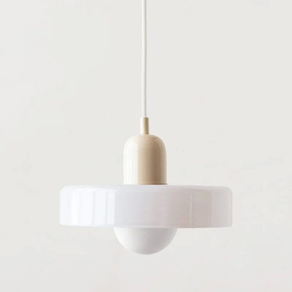 Glass Pendant Light Scandinavian Dome – Red, Beige, Pink, Green | Qonforta