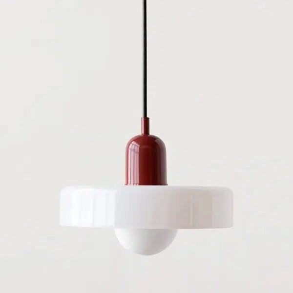 Glass Pendant Light Scandinavian Dome – Red, Beige, Pink, Green | Qonforta