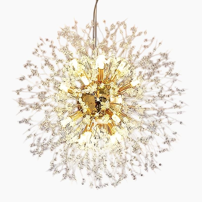 Crystal Flower Pendant Light 8-16 Light – Chrome & Gold | Qonforta