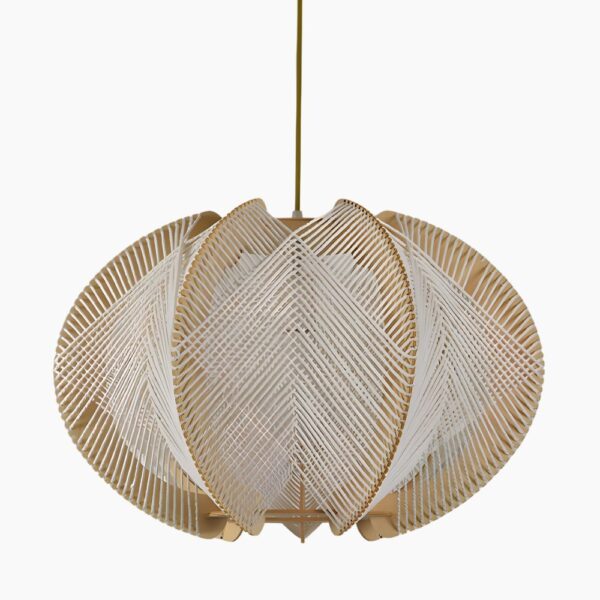 Bamboo & Rope Pendant Light Boho Woven – Natural Brown | Qonforta