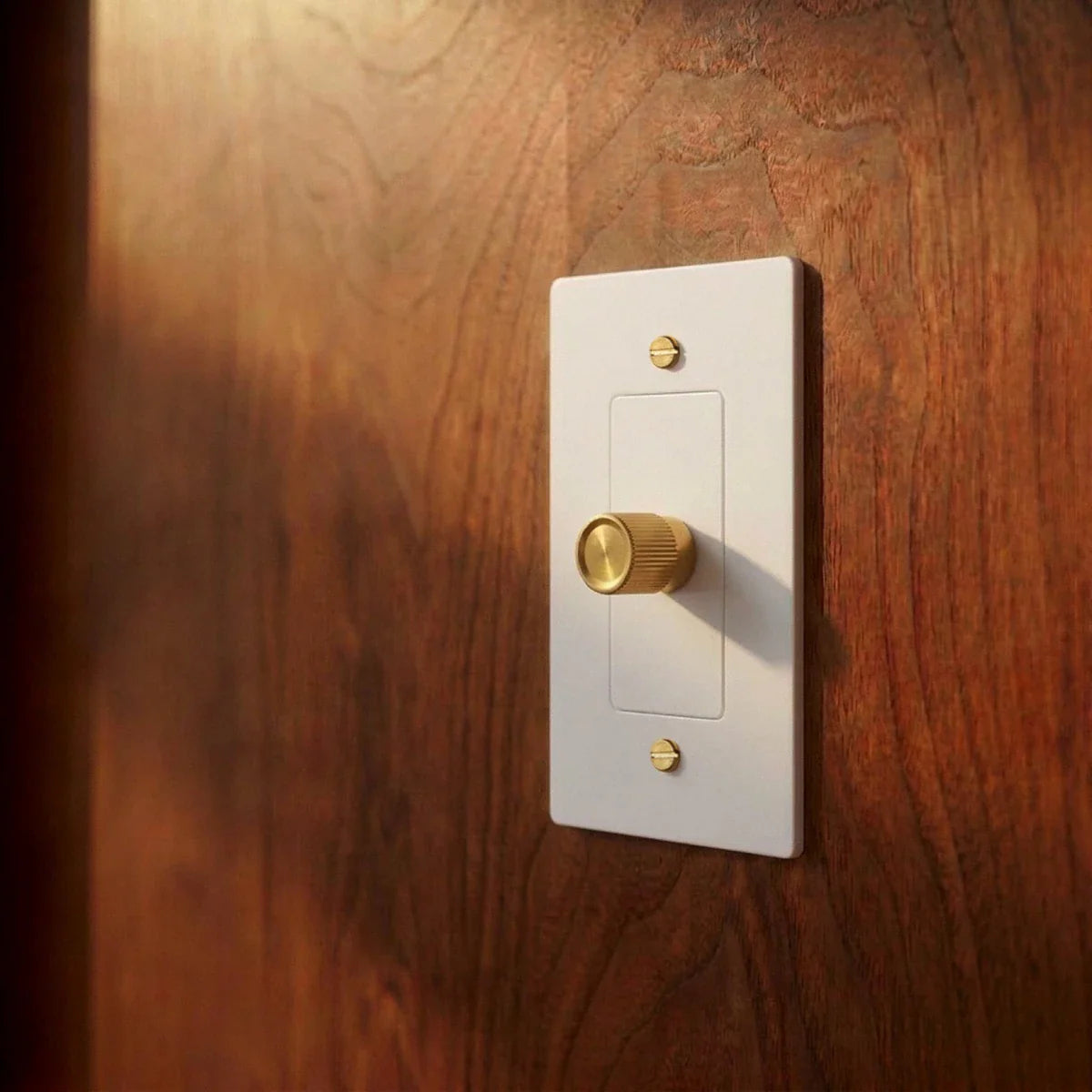 Solid Brass Dimmer Switch Knurled Grip – 7 Finishes | Qonforta