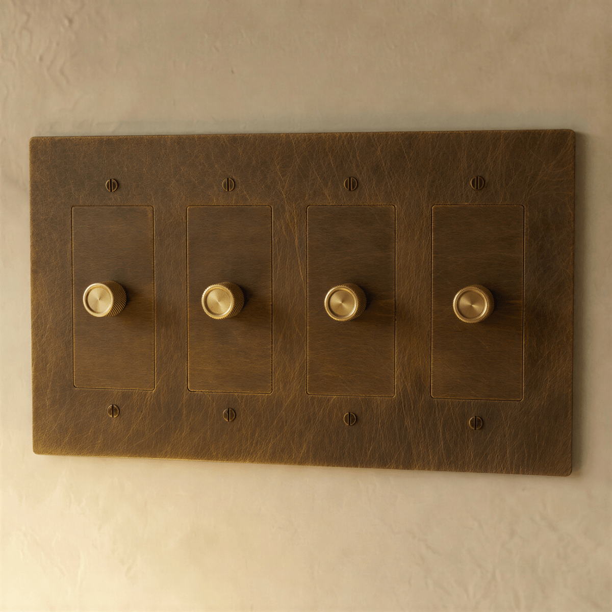 Solid Brass Dimmer Switch Knurled Grip – 7 Finishes | Qonforta